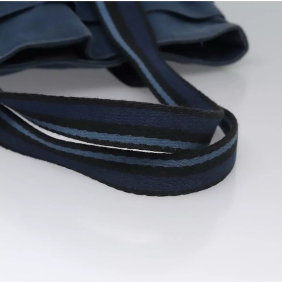 Authentic Hermes Toroca Horizontal MM Tote Bag Denim RARE Blue Black Leather - Picture 6 of 15